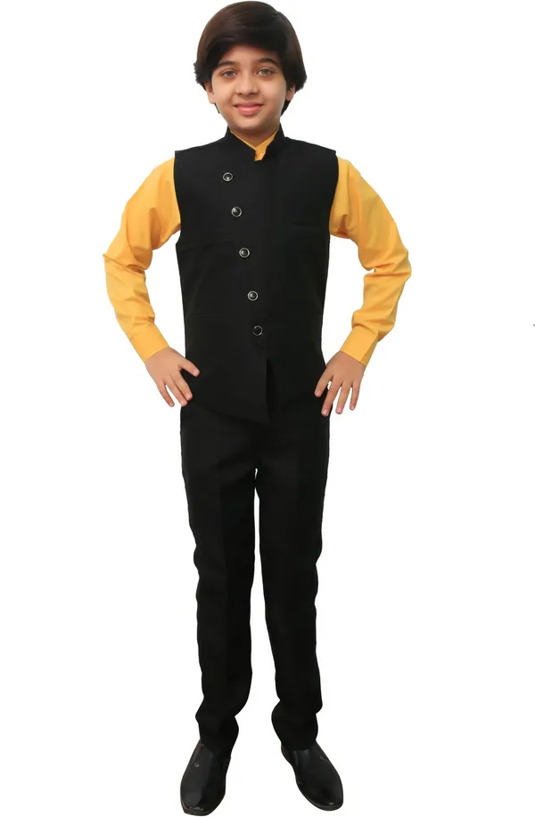Dark_Green_Cotton_Blend_Casual_Solid_Full_Sleeve_Waistcoat_&_Pant_For_Boys