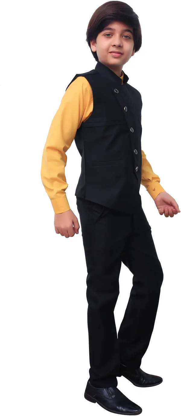 Dark_Green_Cotton_Blend_Casual_Solid_Full_Sleeve_Waistcoat_&_Pant_For_Boys