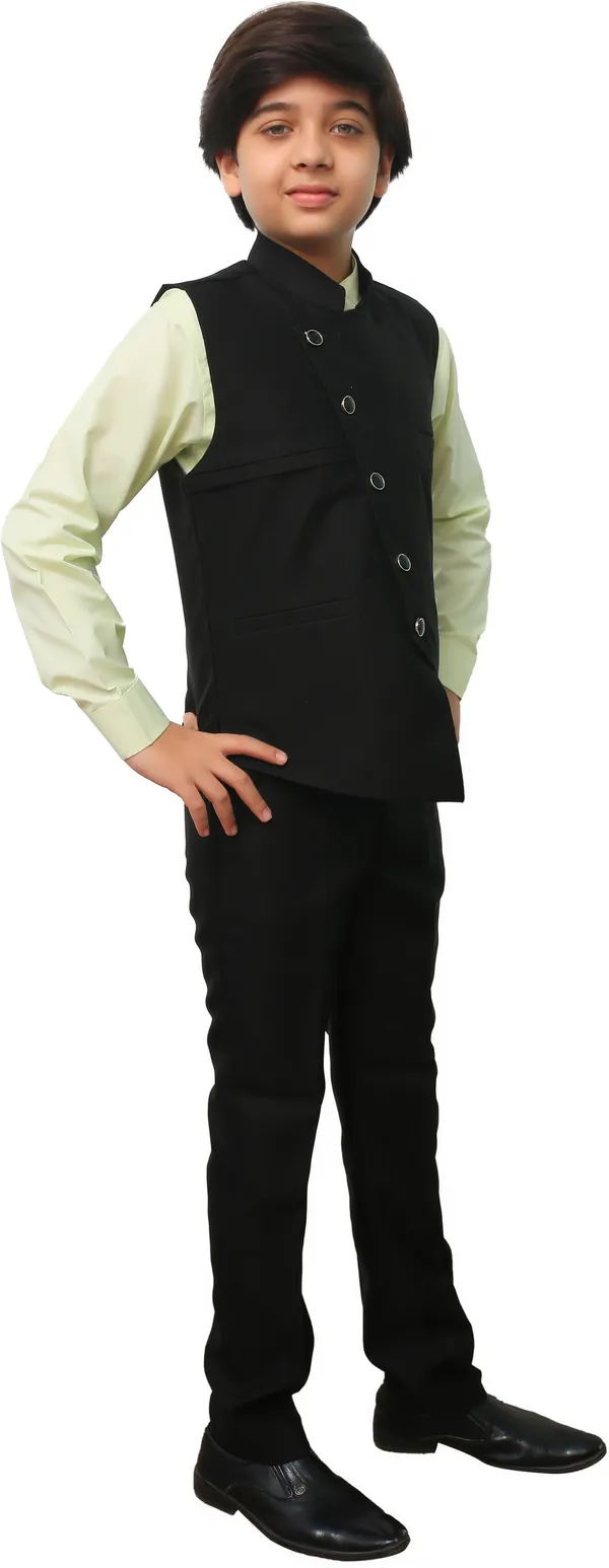 Dark_Green_Cotton_Blend_Casual_Solid_Full_Sleeve_Waistcoat_&_Pant_For_Boys