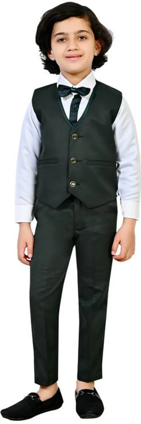 Dark_Green_Polyester_Solid_Regular_Fit_5_Piece_Kids_Suit_For_Boys