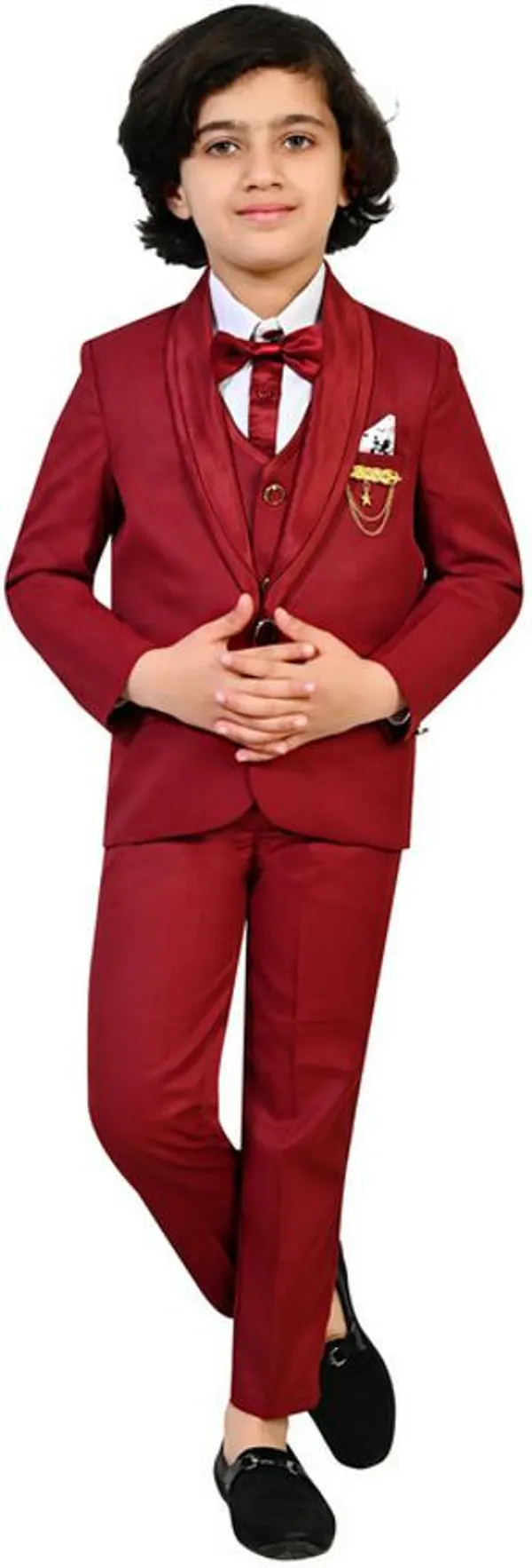 Maroon_Polyester_Solid_Regular_Fit_5_Piece_Kids_Suit_For_Boys