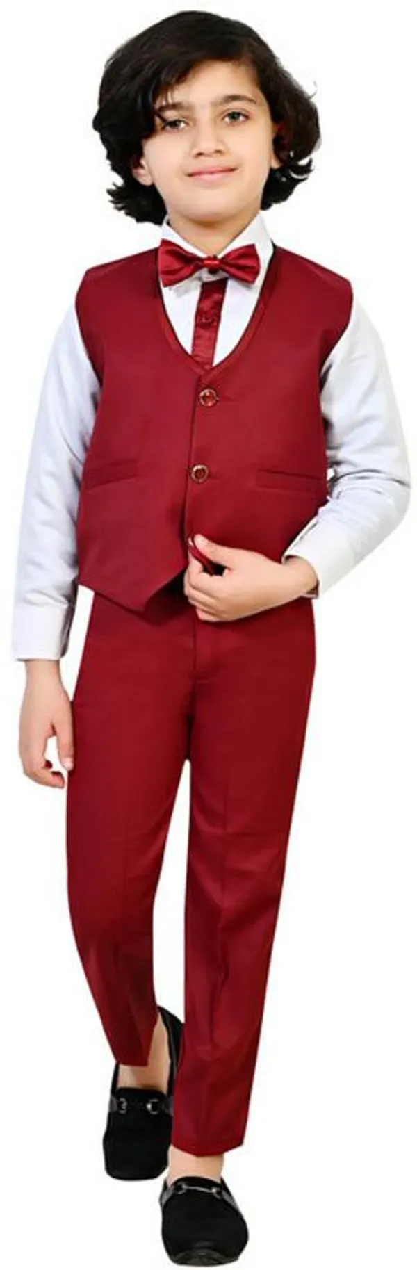 Maroon_Polyester_Solid_Regular_Fit_5_Piece_Kids_Suit_For_Boys
