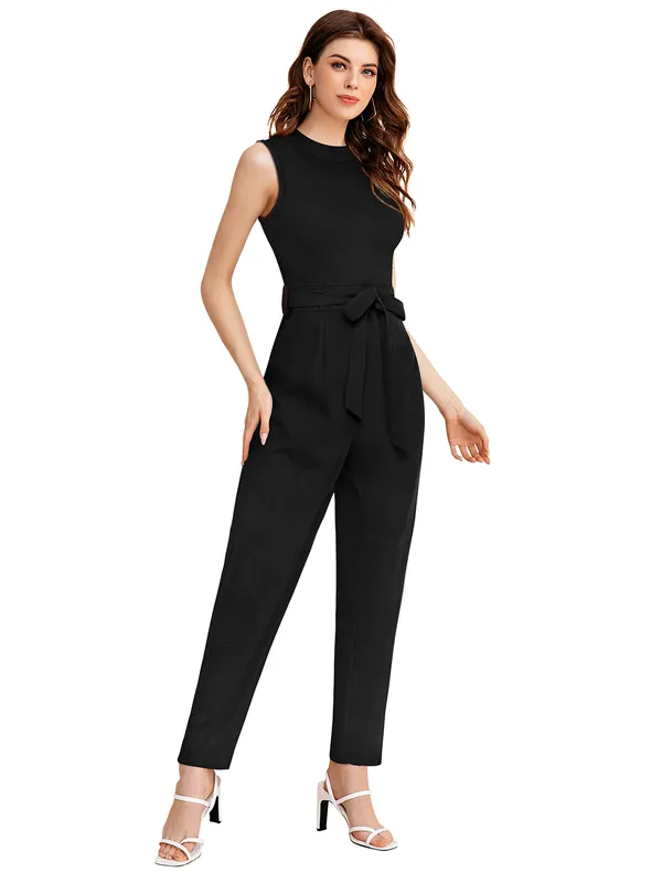 Black_Heavy_Fabric_Jumpsuit_For_Women