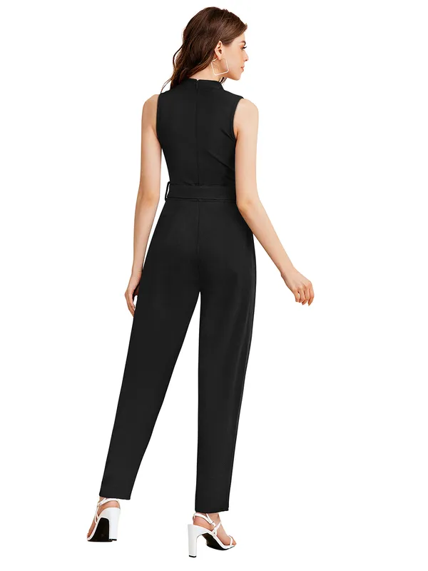 Black_Heavy_Fabric_Jumpsuit_For_Women