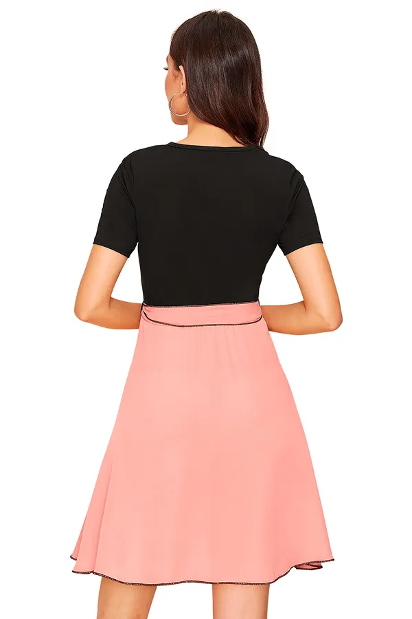 Peach_Heavy_Fabric_Western_Dress_For_Women