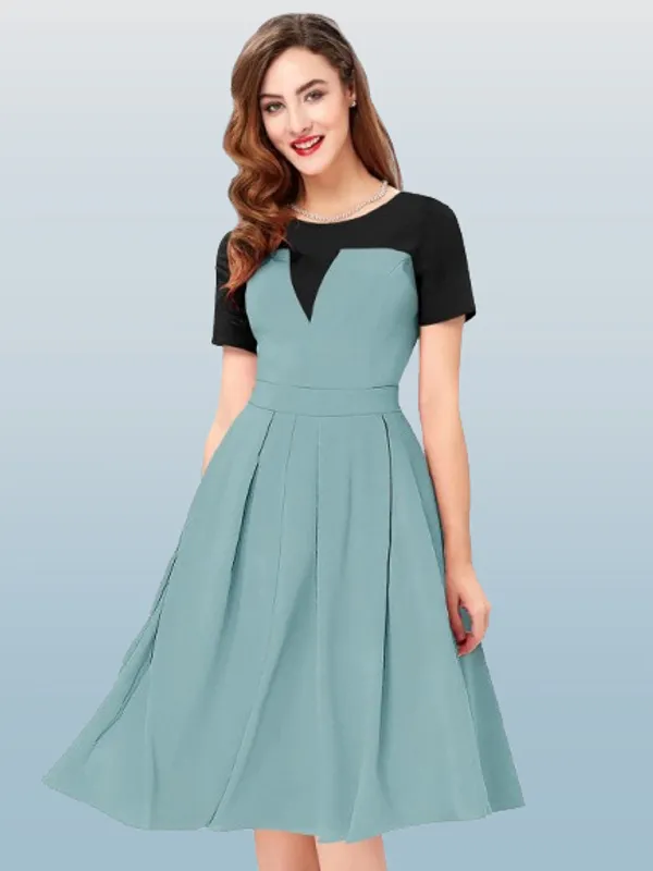 Pista_Heavy_Fabric_Western_Dress_For_Women