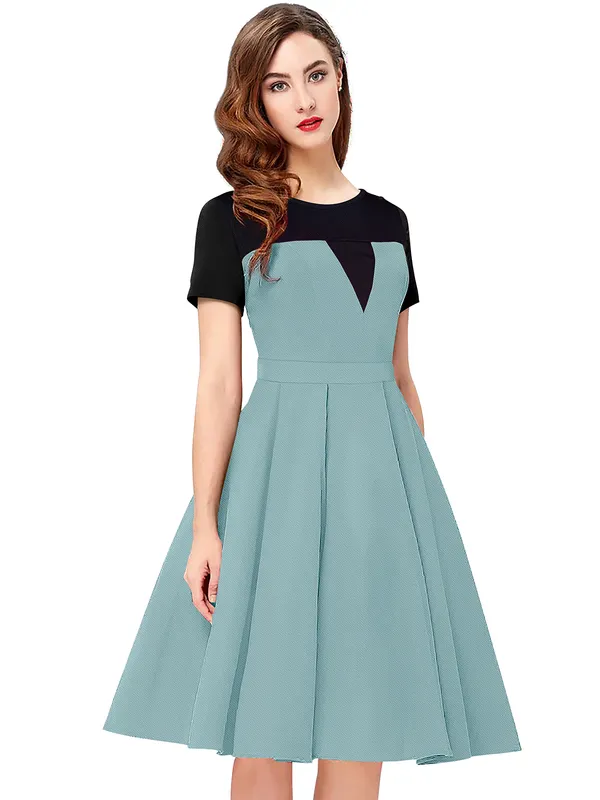 Pista_Heavy_Fabric_Western_Dress_For_Women