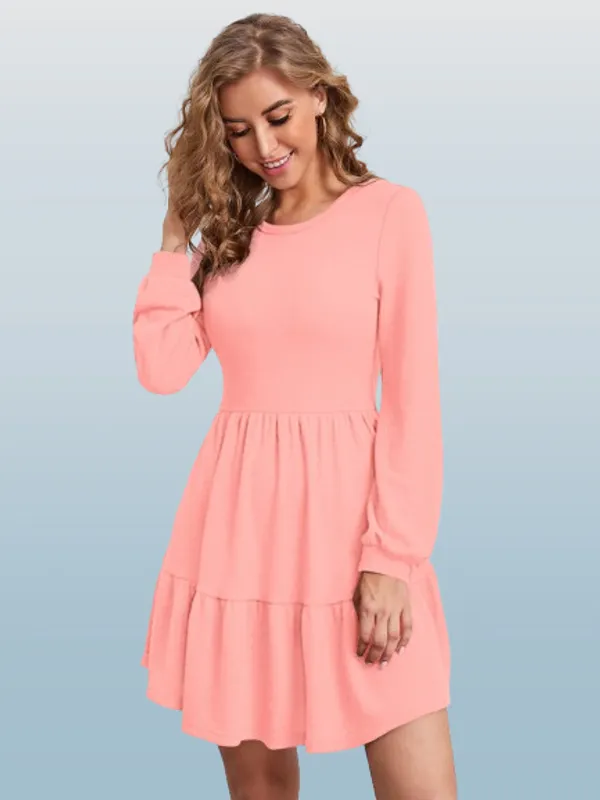 Peach_Heavy_Fabric_Western_Dress_For_Women