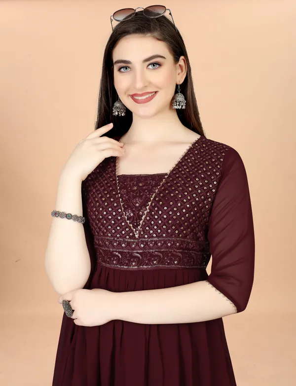 Maroon_Georgete_Embroidered_Long_Gown_for_Women_&_Girls