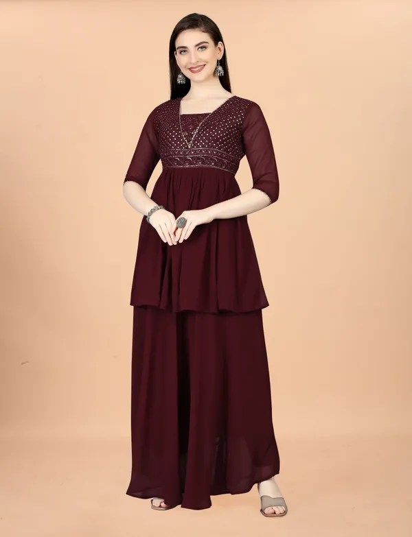 Maroon_Georgete_Embroidered_Long_Gown_for_Women_&_Girls