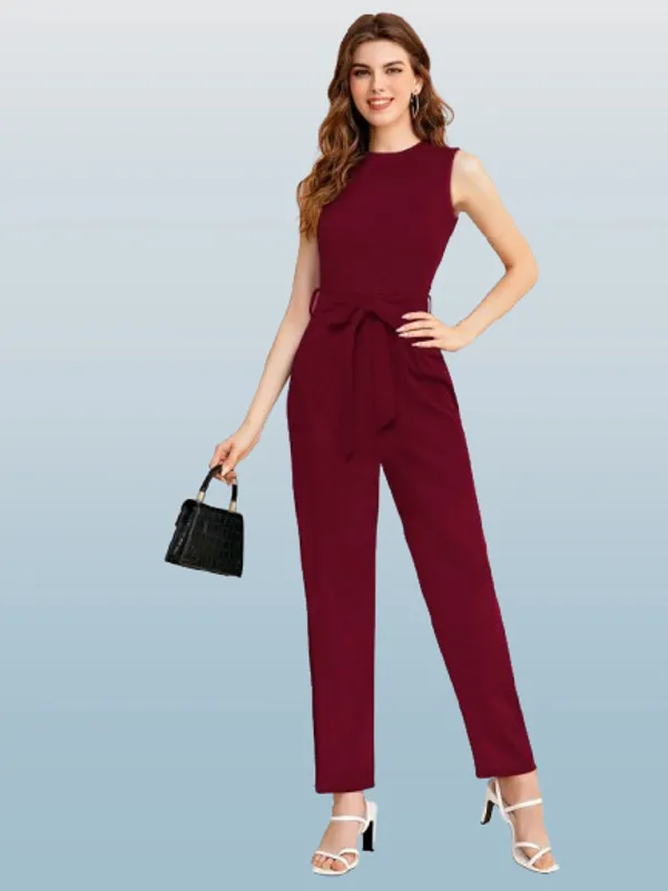 Maroon_Heavy_Fabric_Jumpsuit_For_Women