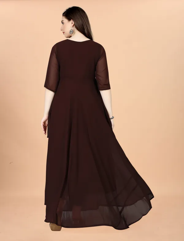 Coffee_Georgete_Embroidered_Long_Gown_for_Women_&_Girls