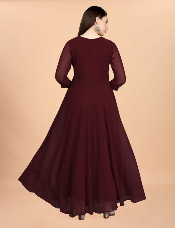 Maroon_Georgete_Embroidered_Long_Gown_for_Women_&_Girls