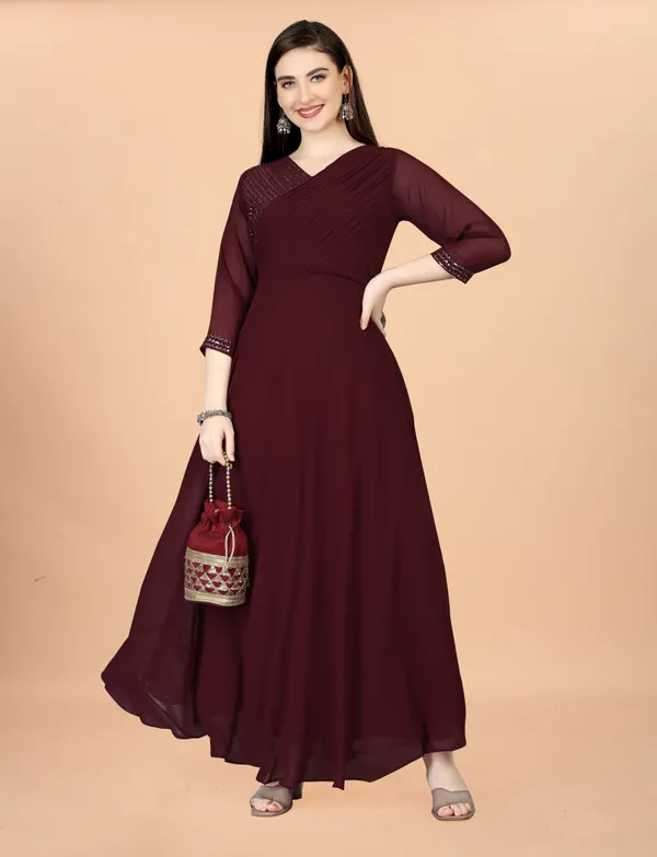 Maroon_Georgete_Embroidered_Long_Gown_for_Women_&_Girls