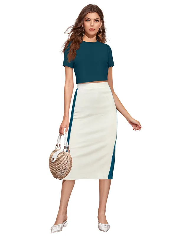 White_Heavy_Fabric_Western_Dress_For_Women
