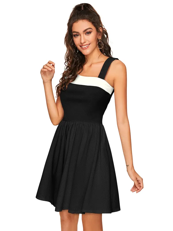 Georgette_Jacquard_Butti_Square_Neck_Knee_Length_Western_Dresses_for_Women