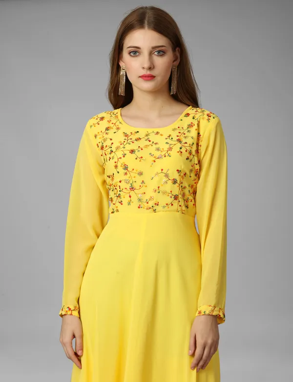 Yellow_Georgete_Embroidered_Long_Gown_for_Women_&_Girls