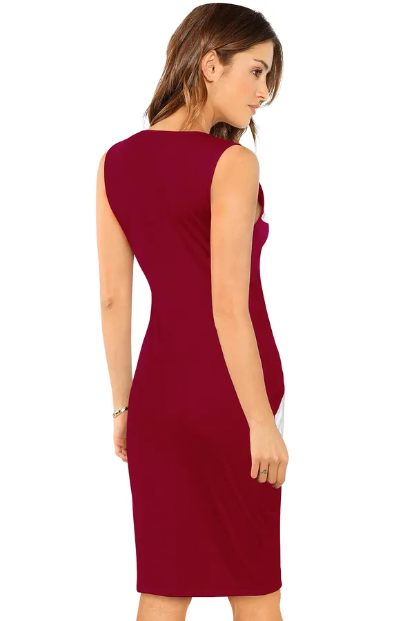 Maroon_Heavy_Fabric_Western_Dress_For_Women