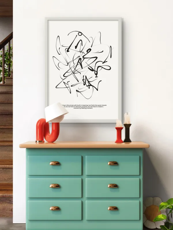 White_Framed_Quiet_Miracle_Fibre_Art_|_For_Home_&_Office_Decor