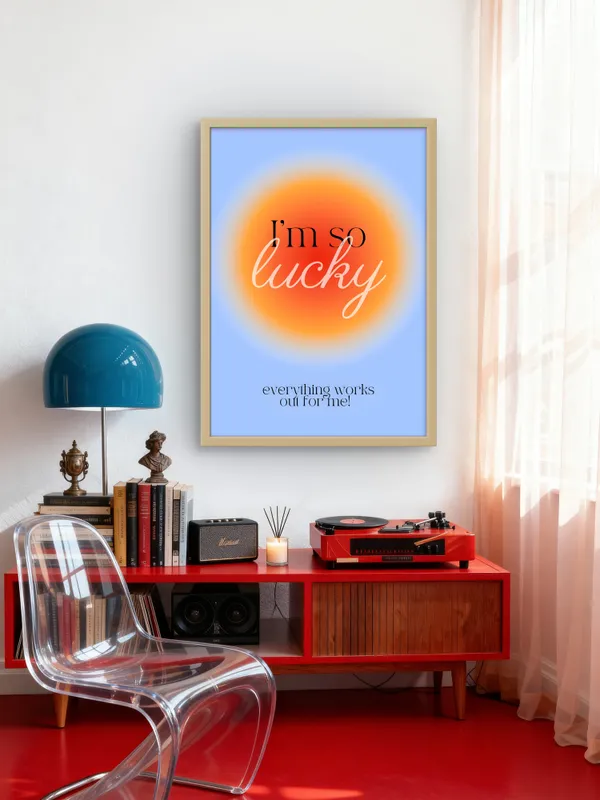 Wooden_Framed_I_Am_So_Lucky_Fibre_Art_|_For_Home_&_Office_Decor