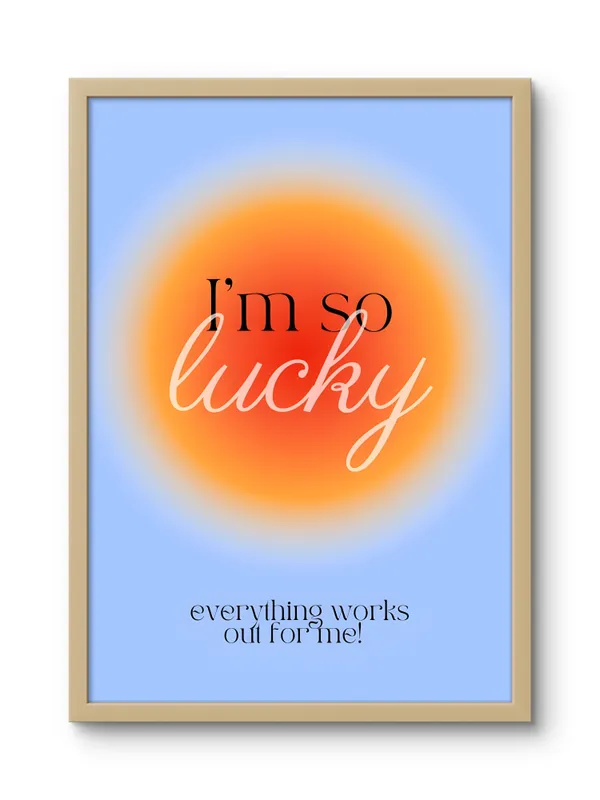 Wooden_Framed_I_Am_So_Lucky_Fibre_Art_|_For_Home_&_Office_Decor