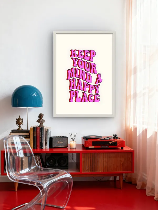 White_Framed_A_Happy_Place_Fibre_Art_|_For_Home_&_Office_Decor