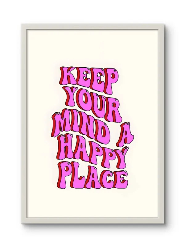 White_Framed_A_Happy_Place_Fibre_Art_|_For_Home_&_Office_Decor