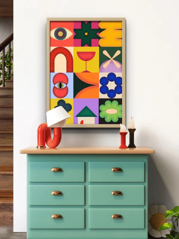 Wooden_Framed_Abstract_Collage_Fibre_Art_|_For_Home_&_Office_Decor