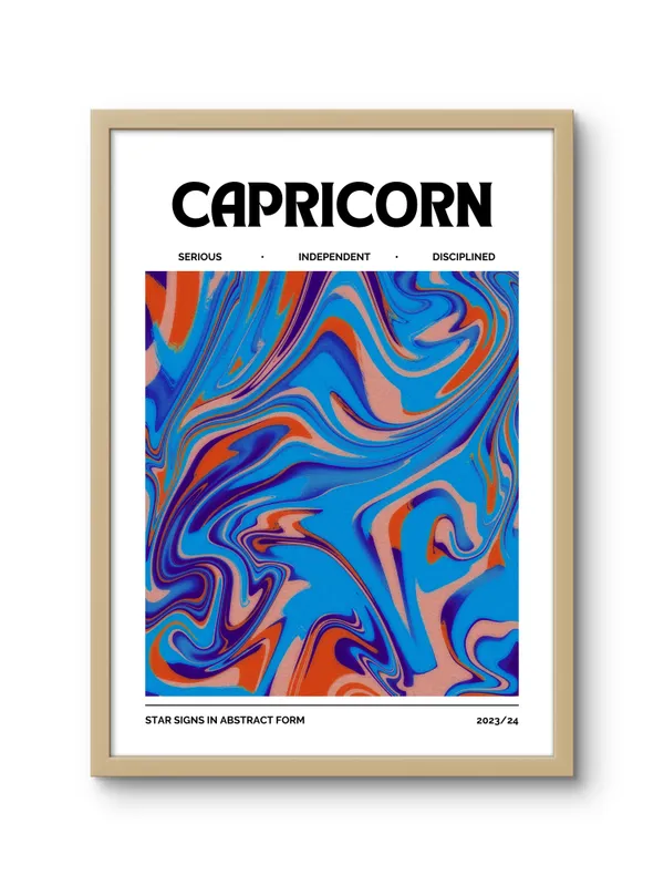 Wooden_Framed_Capricorn_Sunshine_Fibre_Art_|_For_Home_&_Office_Decor