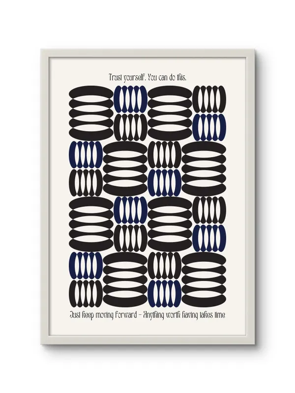 White_Framed_Abstract_Keep_Moving_Fibre_Art_|_For_Home_&_Office_Decor