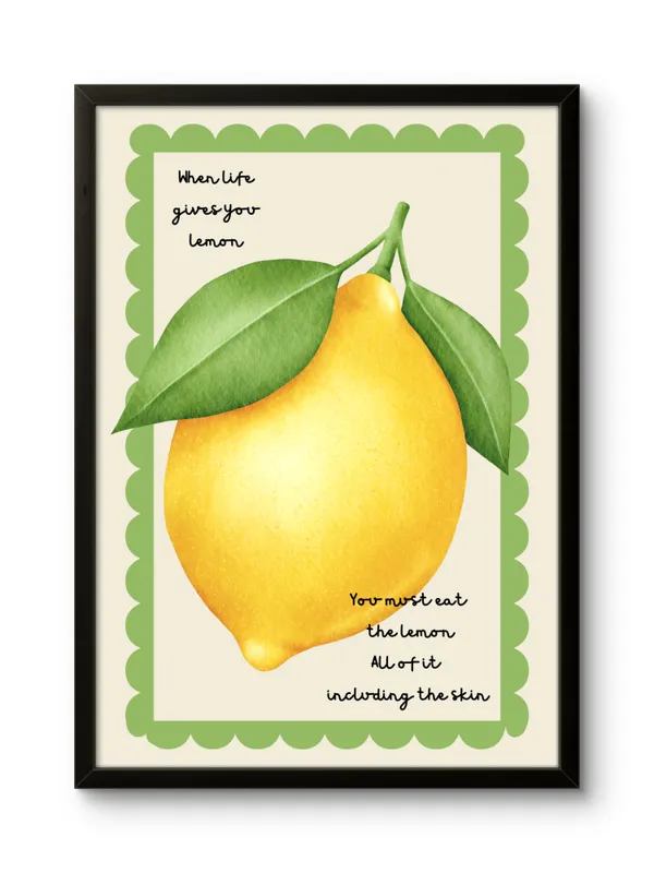 Black_Framed_Life_Lemon_Fibre_Art_|_For_Home_&_Office_Decor