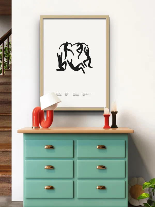 Wooden_Framed_Falling_Men_Fibre_Art_|_For_Home_&_Office_Decor