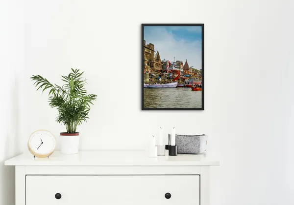 Black_Framed_Banaras_Ghat_Fibre_Art_|_For_Home_&_Office_Decor