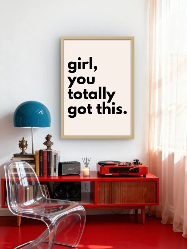 Wooden_Framed_Girl_You_Totally_Got_This_Fibre_Art_|_For_Home_&_Office_Decor