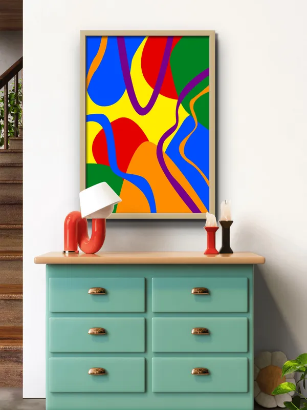 Wooden_Framed_Coloured_Pattern_Abstract_Fibre_Art_|_For_Home_&_Office_Decor