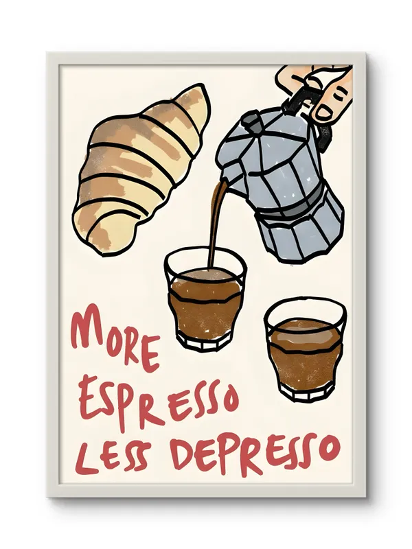 White_Framed_More_Espresso_Less_Depresso_Fibre_Art_|_For_Home_&_Office_Decor