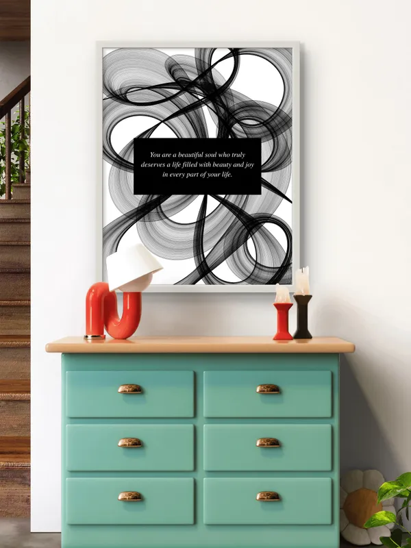 White_Framed_Beautiful_Soul_Fibre_Art_|_For_Home_&_Office_Decor
