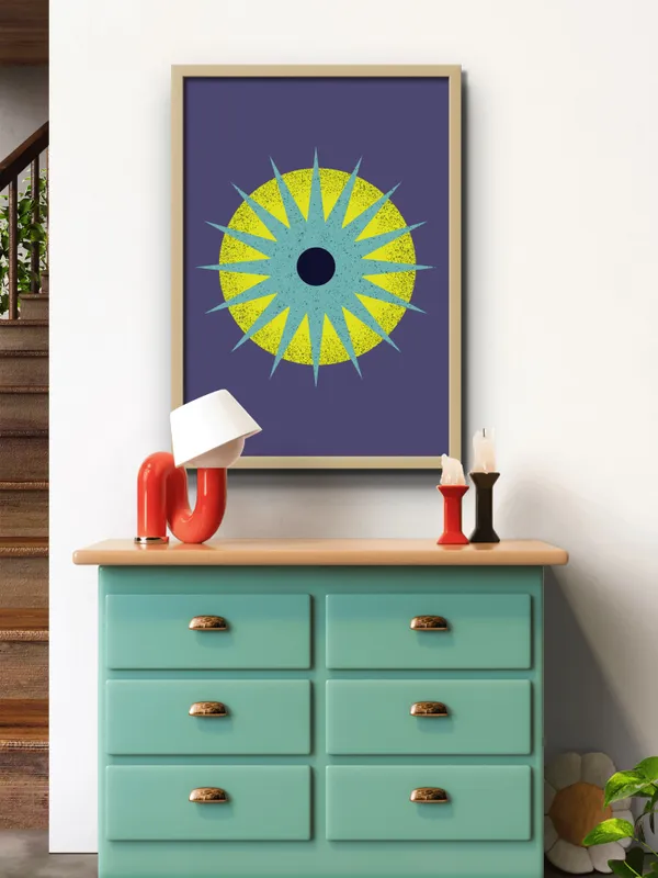 Wooden_Framed_Abstract_Star_Eye_Fibre_Art_|_For_Home_&_Office_Decor