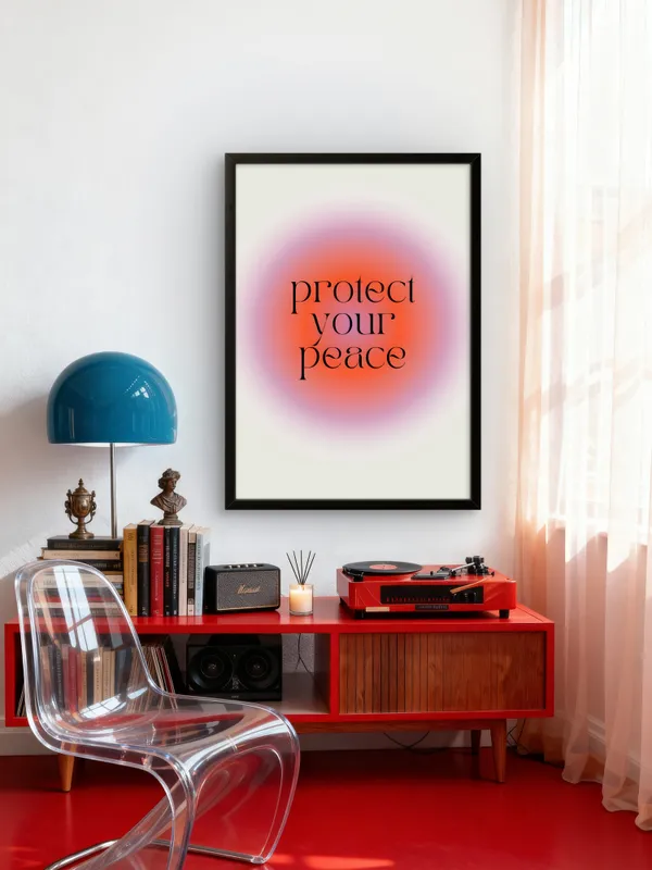 Black_Framed_Protect_Your_Peace_Fibre_Art_|_For_Home_&_Office_Decor
