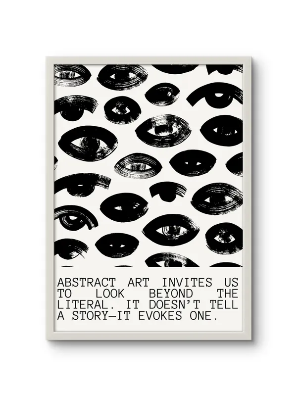 White_Framed_Black_Eyes_Fibre_Art_|_For_Home_&_Office_Decor