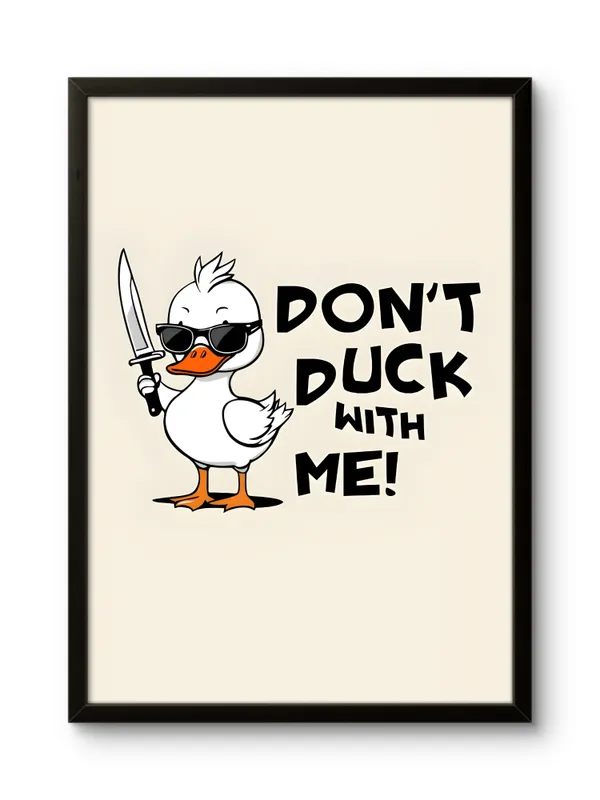 Black_Framed_Don'T_Duck_Me_Fibre_Art_|_For_Home_&_Office_Decor