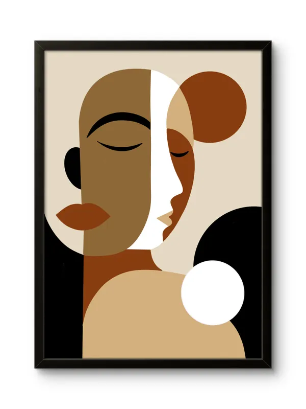 Black_Framed_Boho_Faces_Fibre_Art_|_For_Home_&_Office_Decor
