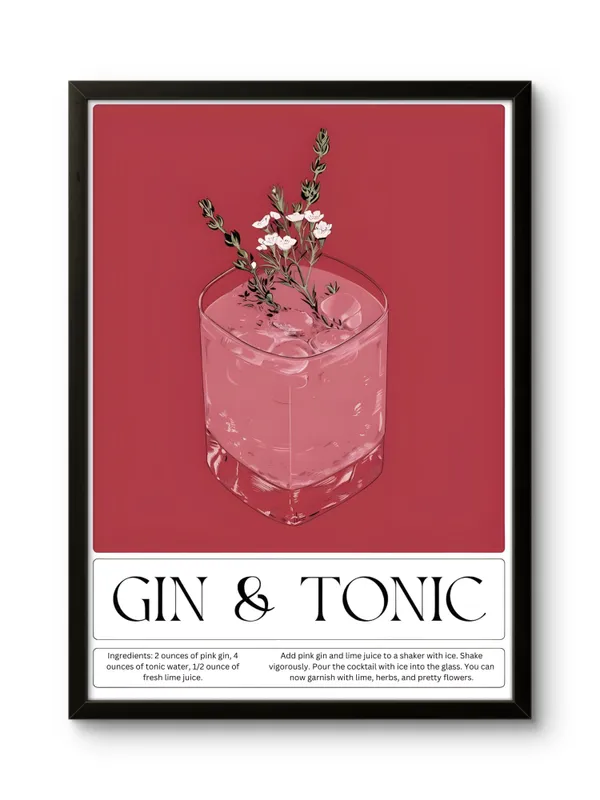 Black_Framed_Gin_&_Tonic_Fibre_Art_|_For_Home_&_Office_Decor