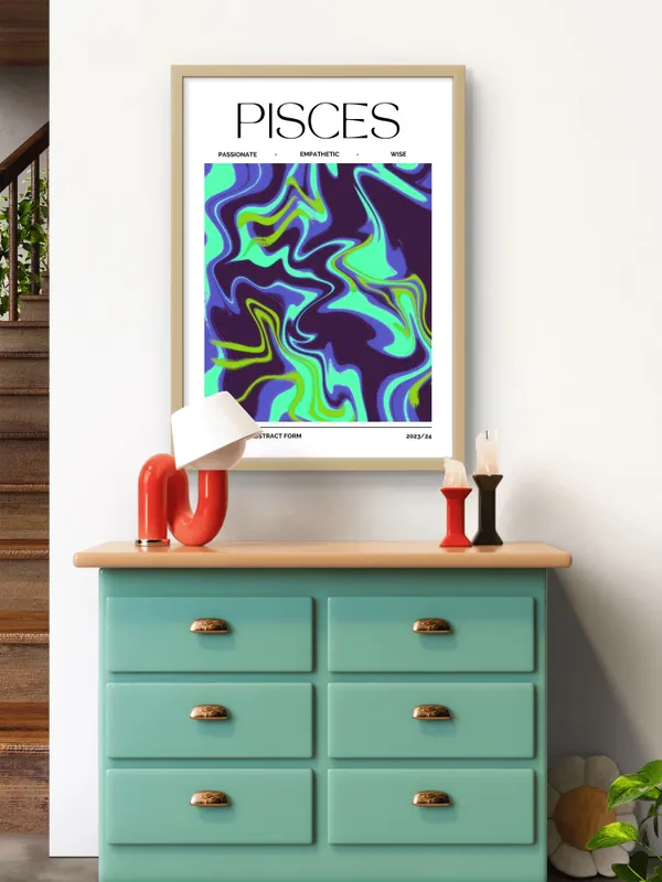 Wooden_Framed_Pisces_Sunshine_Fibre_Art_|_For_Home_&_Office_Decor