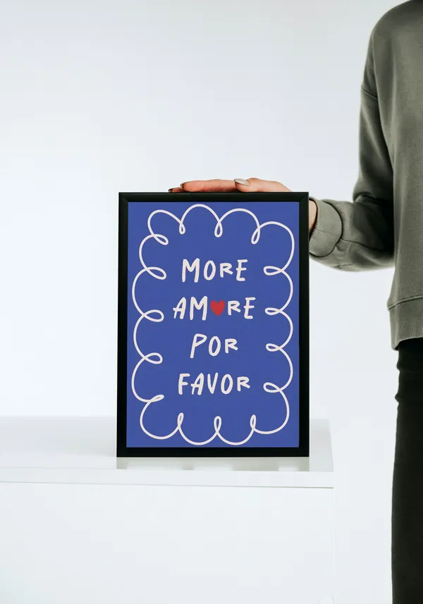 Black_Framed_Por_Favor_Fibre_Art_|_For_Home_&_Office_Decor
