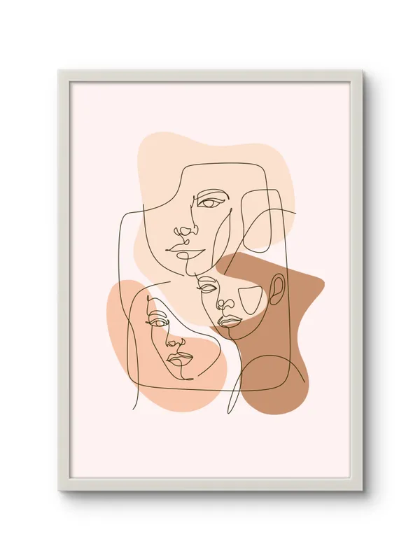 White_Framed_Three_Boho_Faces_Fibre_Art_|_For_Home_&_Office_Decor