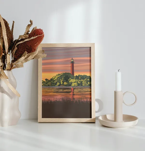 Wooden_Framed_Florida_Sunset_Fibre_Art_|_For_Home_&_Office_Decor