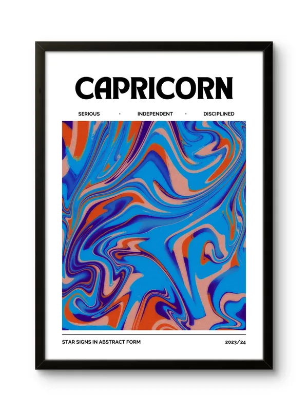Black_Framed_Capricorn_Sunshine_Fibre_Art_|_For_Home_&_Office_Decor