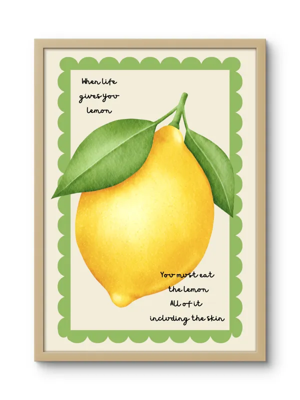Wooden_Framed_Life_Lemon_Fibre_Art_|_For_Home_&_Office_Decor