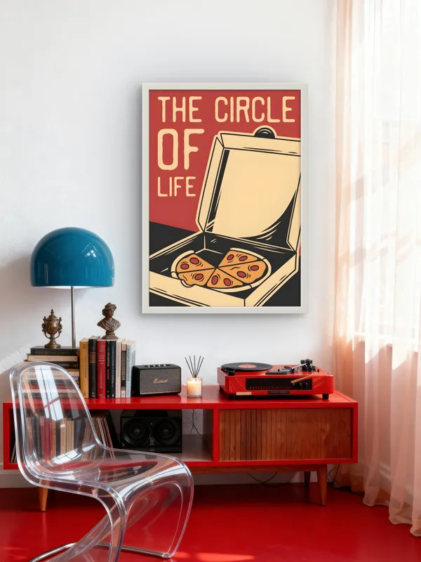 White_Framed_The_Circle_Of_Life_Fibre_Art_|_For_Home_&_Office_Decor